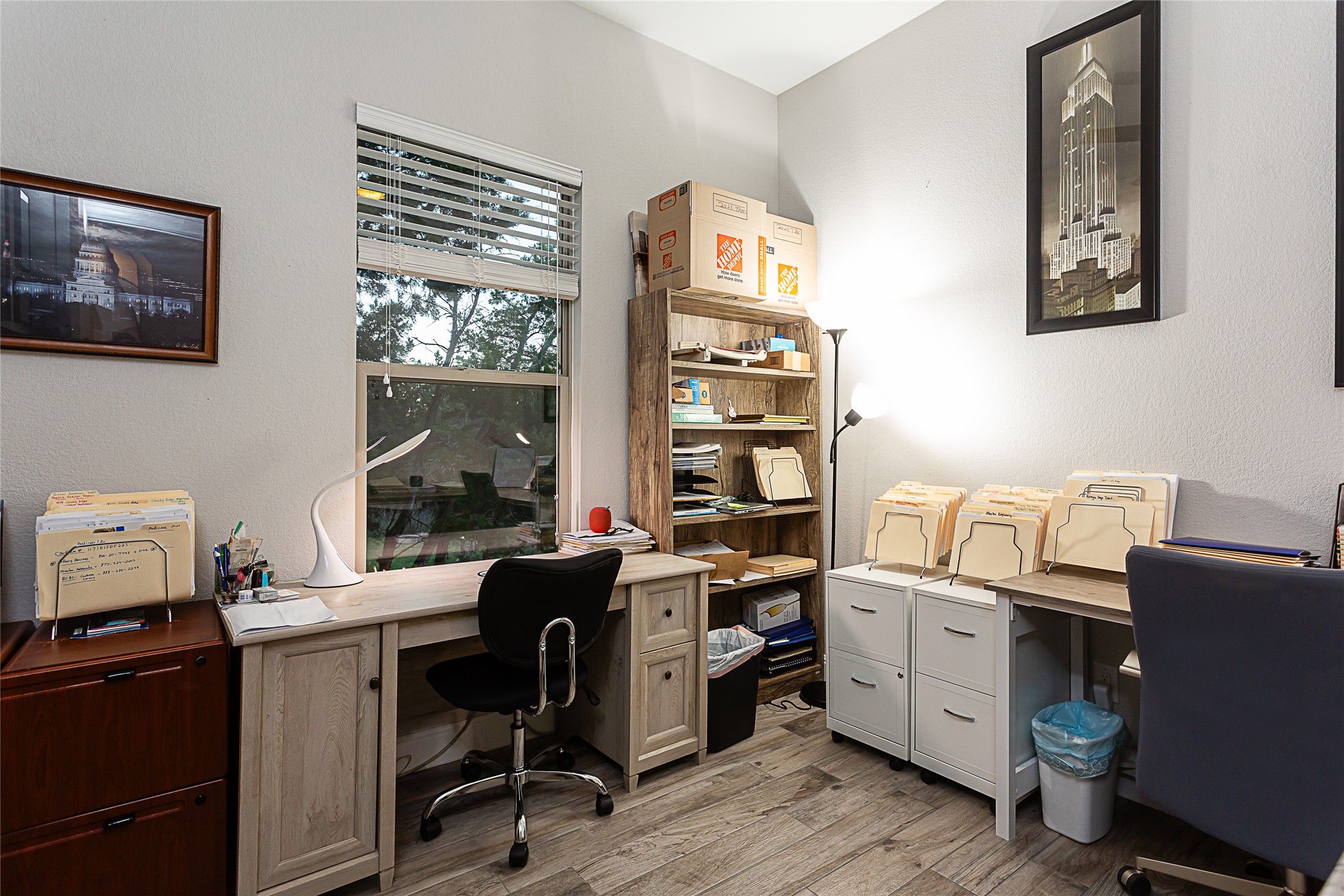 5608 Arroyo Road Austin, TX 78734 - Photo 19 of 39 Office area featuring light wood-style flooring and a textured wall