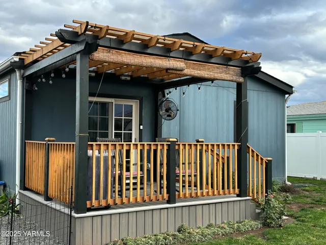a view of a wooden door