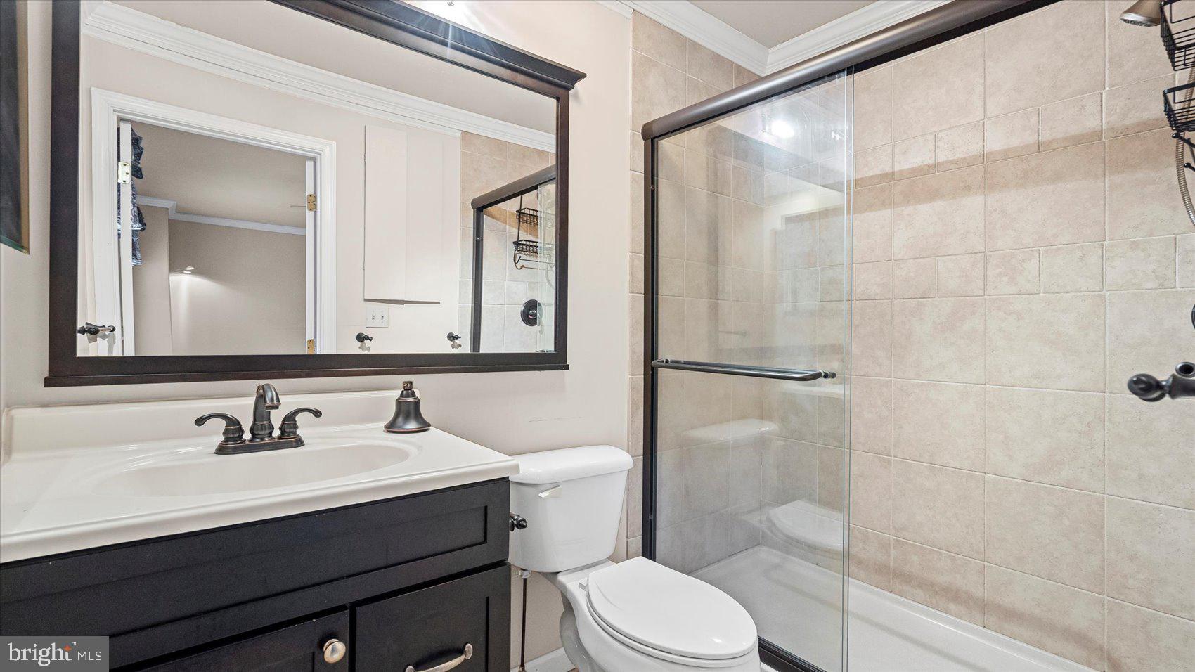 12 Mayapple Court Towson, MD 21286 - Photo 24 of 41 a bathroom with a sink toilet a mirror and shower