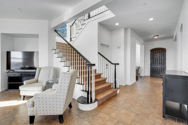 a living room with furniture