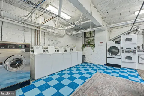 a garden view with a seating space