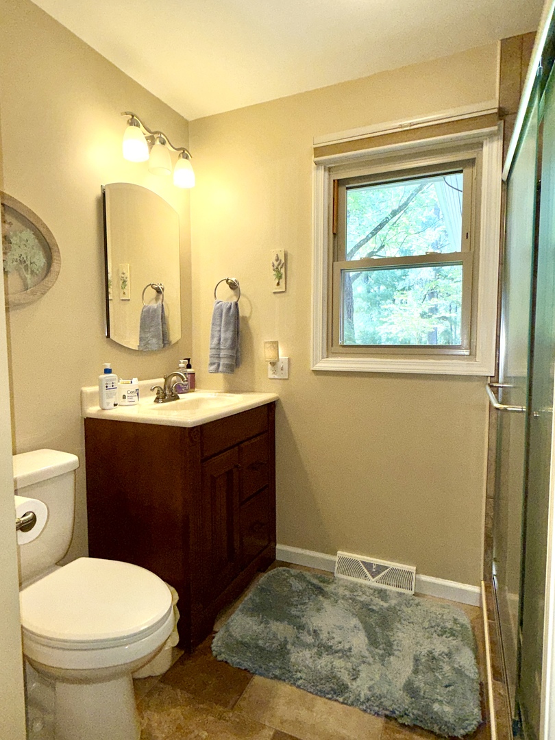 956 Country Club Road Metropolis, IL 62960 - Photo 17 of 48 a bathroom with a sink vanity mirror and toilet