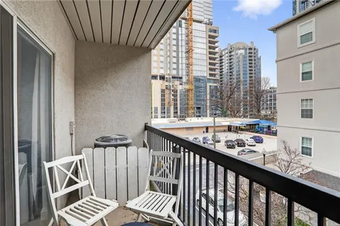 a view of city from a balcony