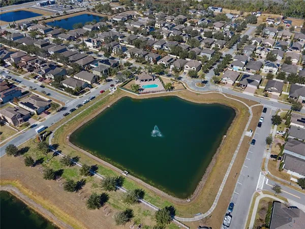 an aerial view of a house having outdoor space