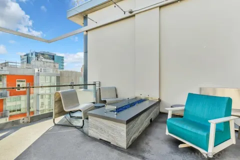 a view of a outdoor seating space