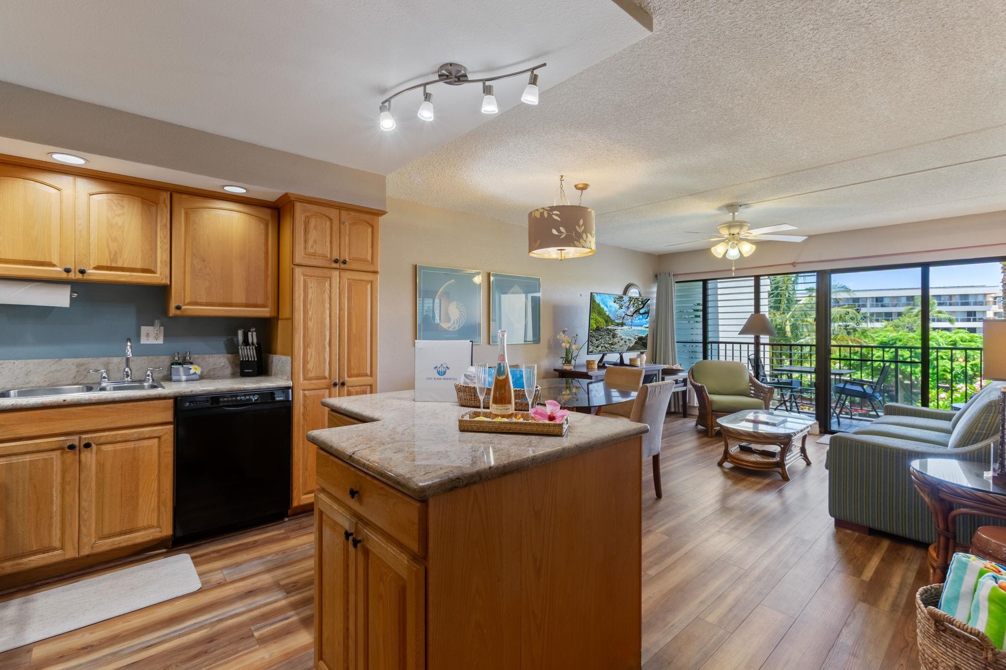 2531 South Kihei Road, Unit C414 Kihei, HI 96753 - Photo 24 of 47 a kitchen with granite countertop lots of counter top space