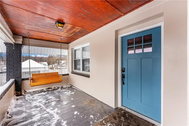 a outdoor space view with a large window