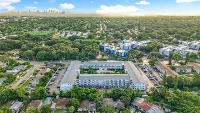 an aerial view of multiple house