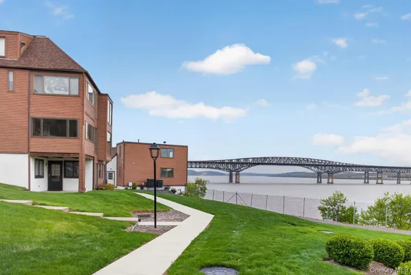 a view of a big yard next to a building