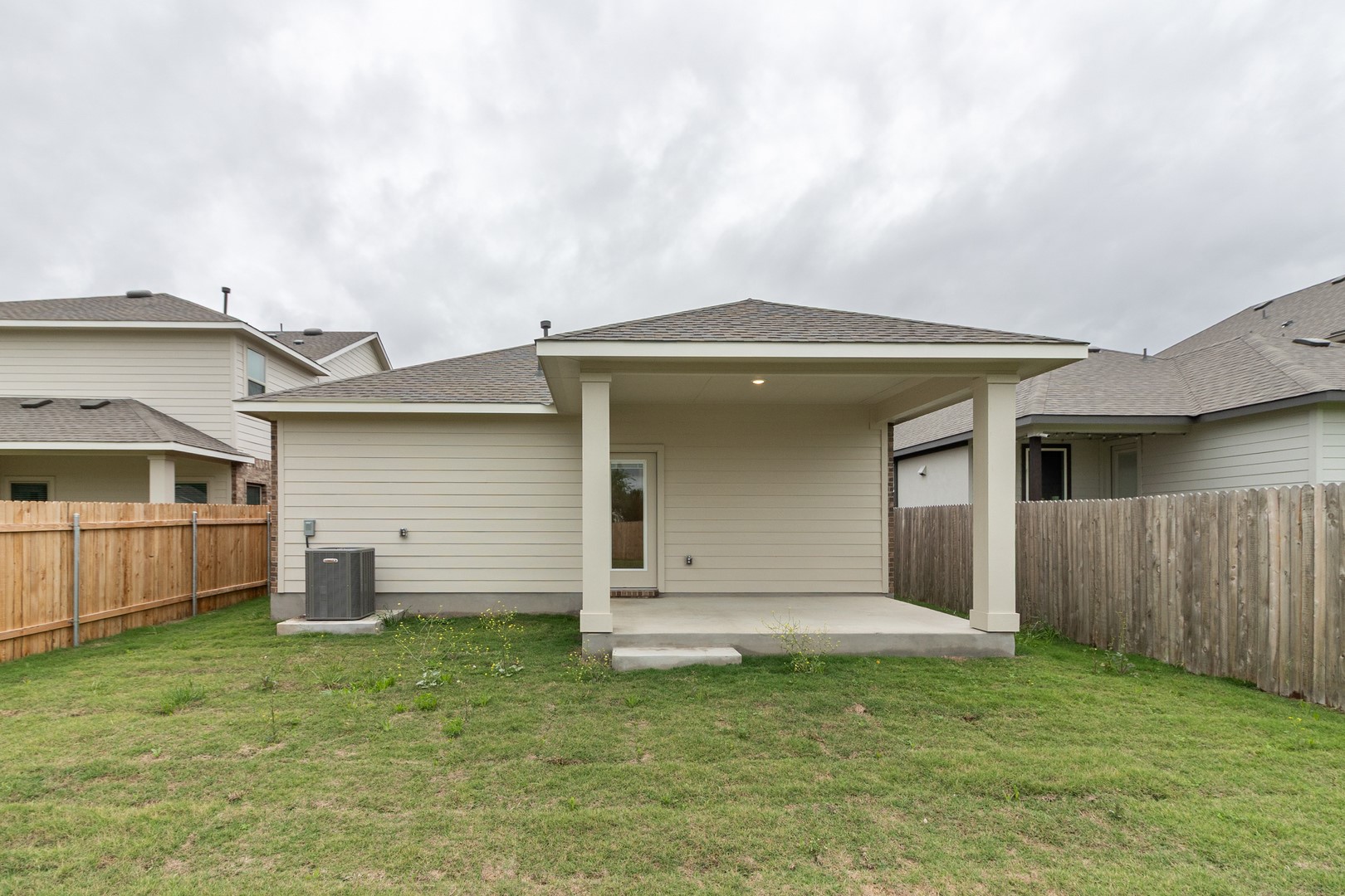 18605 Emu Lane Manor, TX 78653 - Photo 25 of 27 The property features a private yard with a covered patio area and a well-maintained lawn
