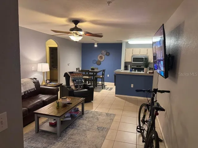 a living room with furniture