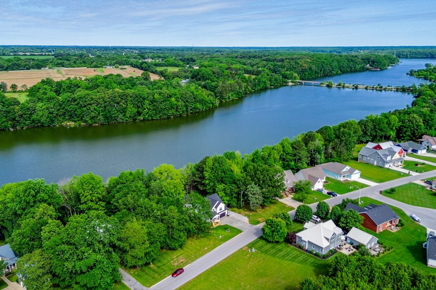 6 Cypress Point Drive Winchester, TN 37398 - Photo 30 of 58 an aerial view of green landscape with trees houses and lake view
