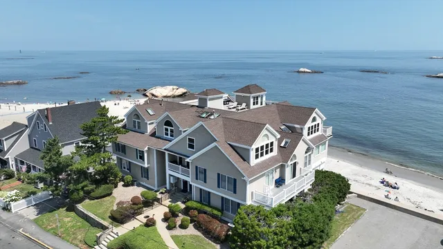 a aerial view of a house with a garden