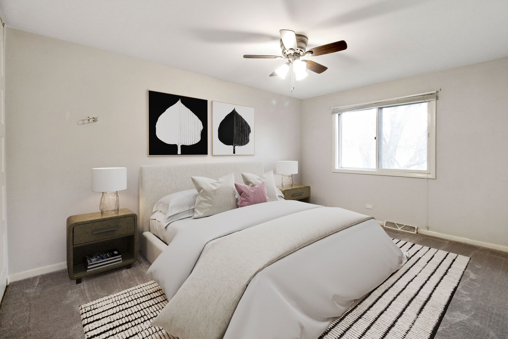 211 Monroe Road Bolingbrook, IL 60440 - Photo 6 of 7 a bedroom with bed and a chandelier