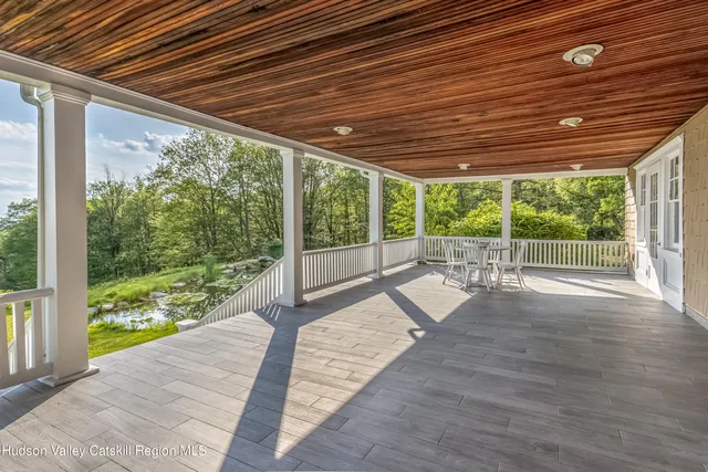 a view of a glass door with a from a window