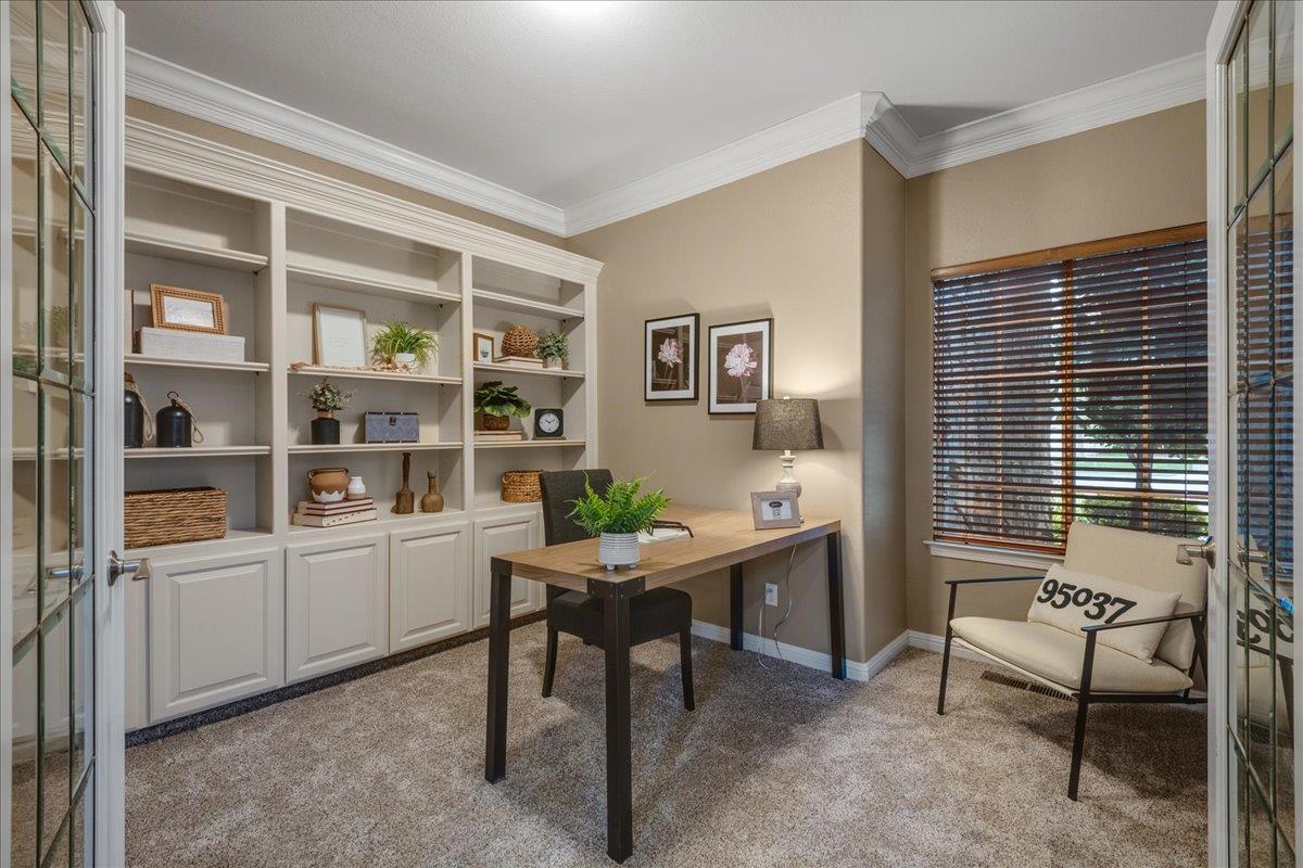17446 Serene Drive Morgan Hill, CA 95037 - Photo 42 of 82 a view of a workspace with furniture and a window