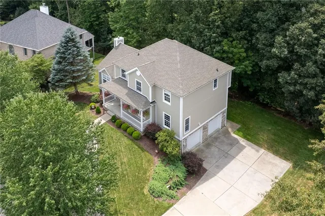 an aerial view of multiple house