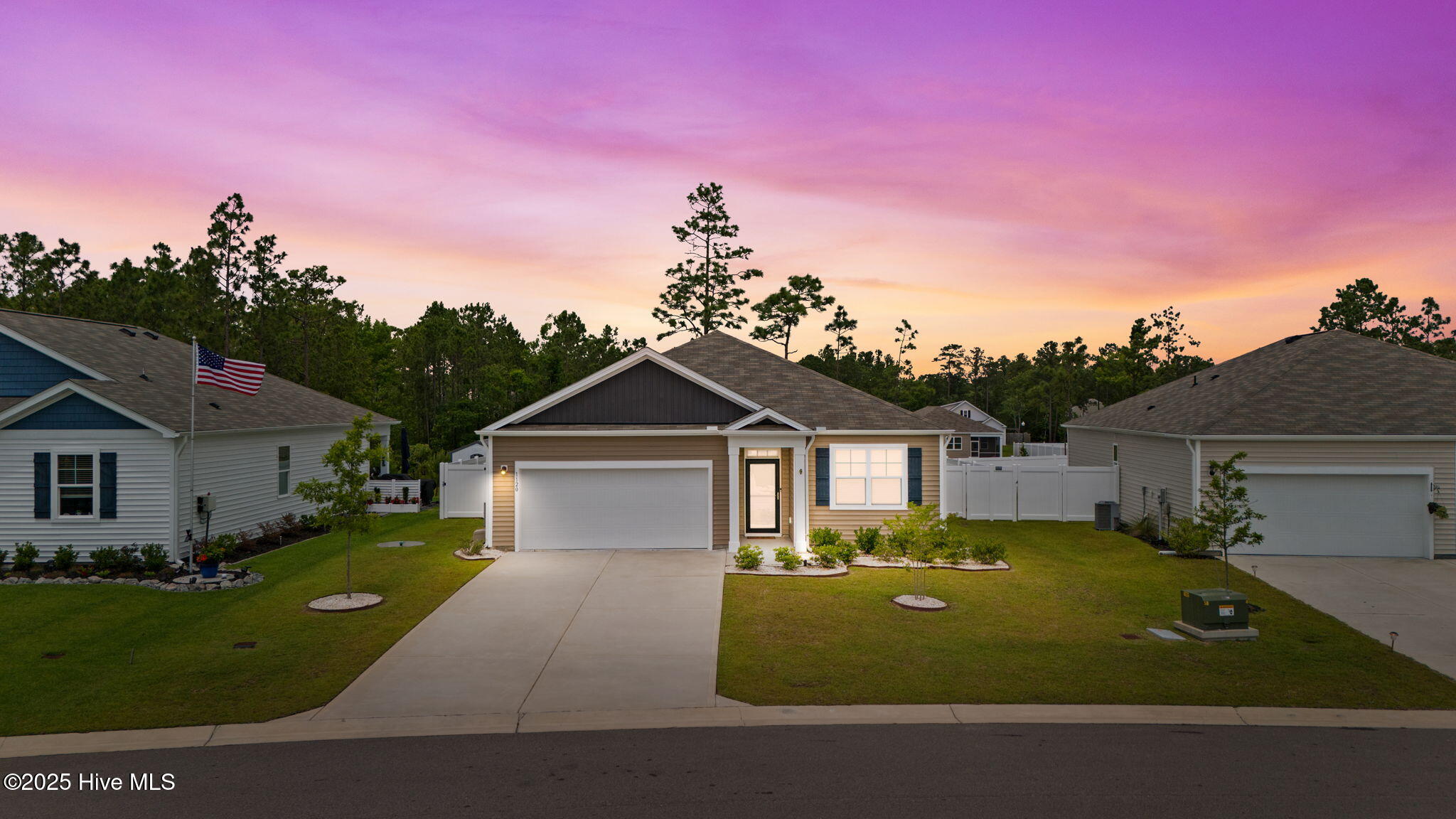 House front sunset