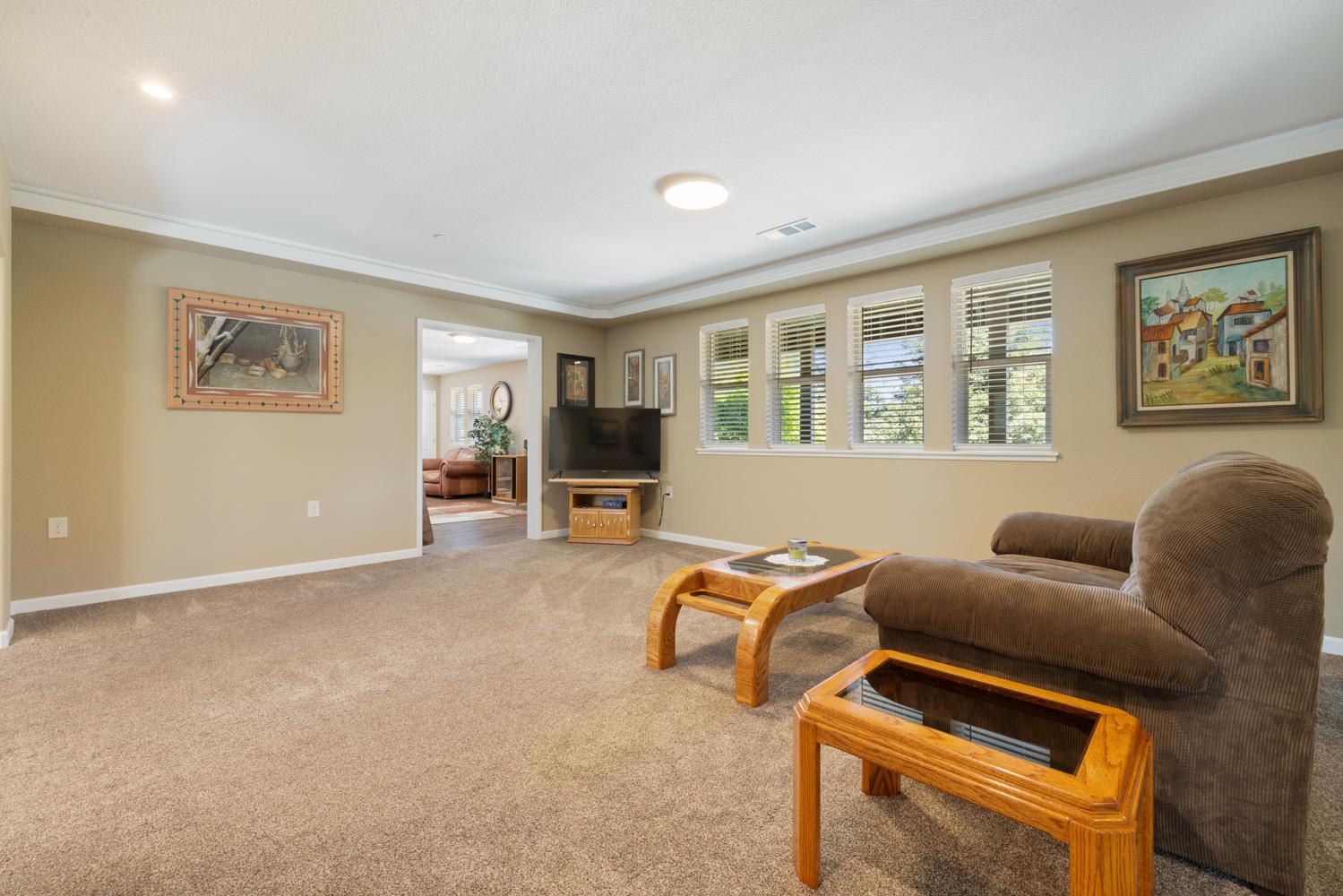 1255 Root Road Modesto, CA 95357 - Photo 10 of 52 a living room with furniture a flat screen tv and a window