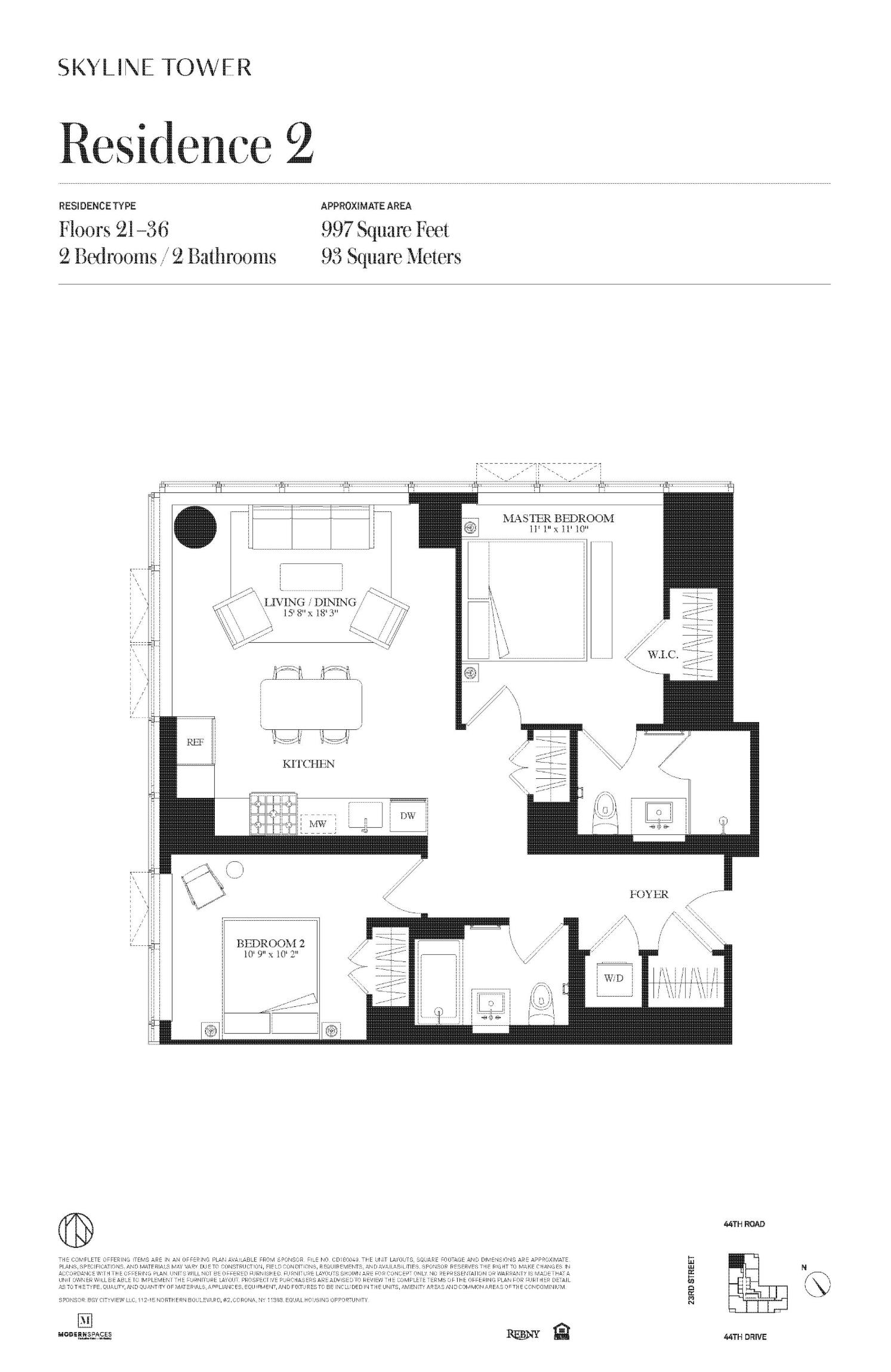 3 Court Square, Unit 2902 Queens, NY 11101 - Photo 12 of 12 a picture of a floor plan