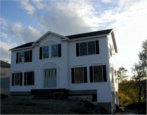 a front view of a house with yard