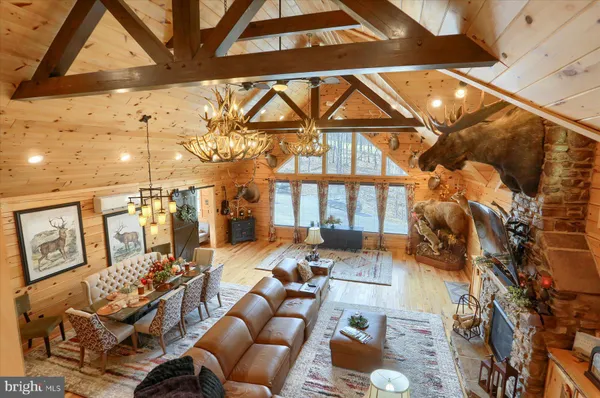 a view of swimming pool with a yard