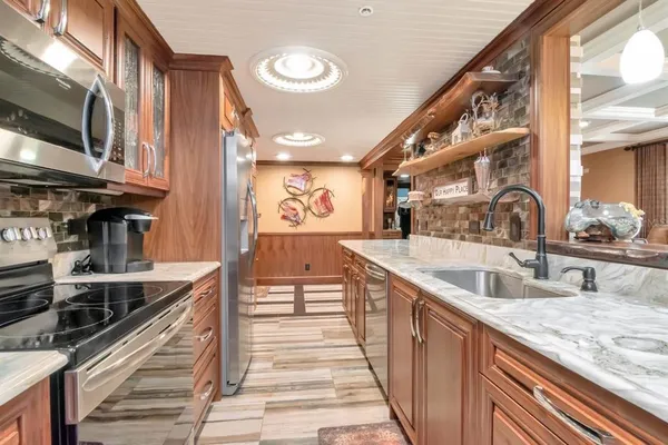 a view of a living room and a bathroom