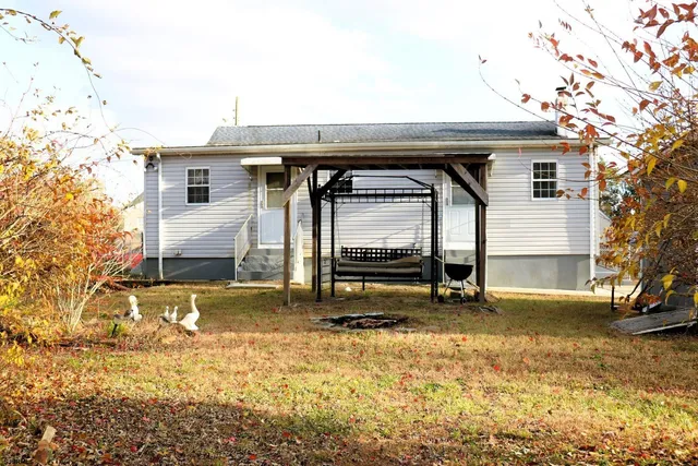 a view of house with backyard