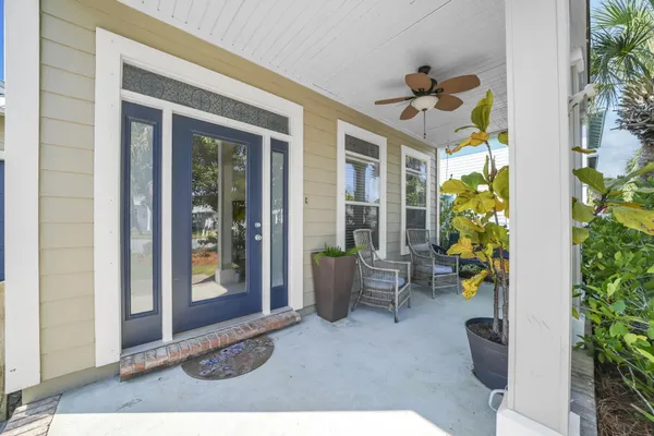 a view of a porch with patio