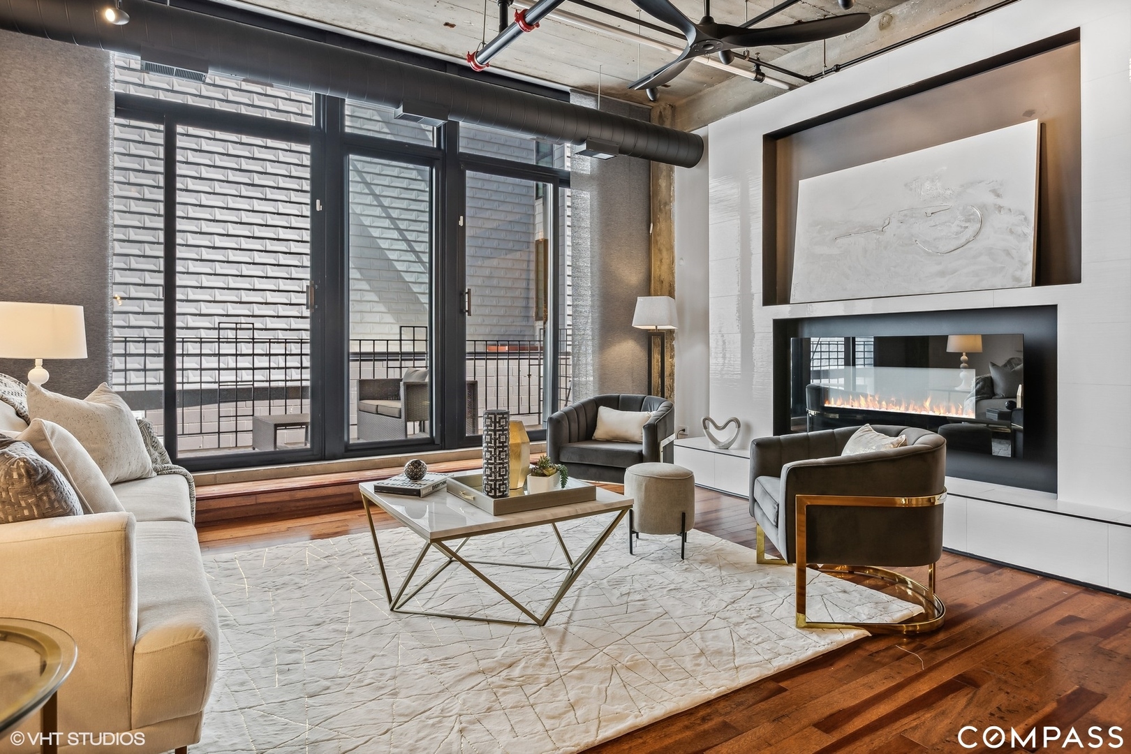 850 West Adams Street, Unit 2E Chicago, IL 60607 - Photo 13 of 36 a living room with furniture and a floor to ceiling window