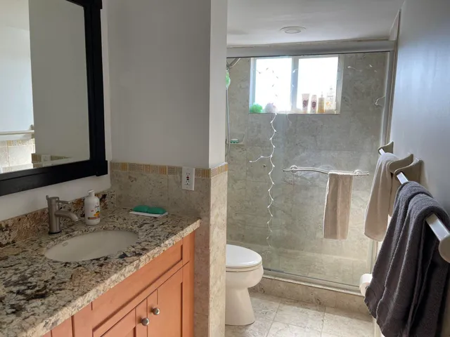 a view of a palm trees in front of a building