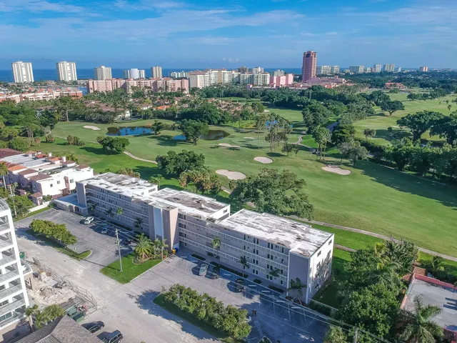 a view of a city with tall buildings in the background