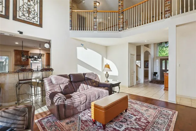 a living room with furniture