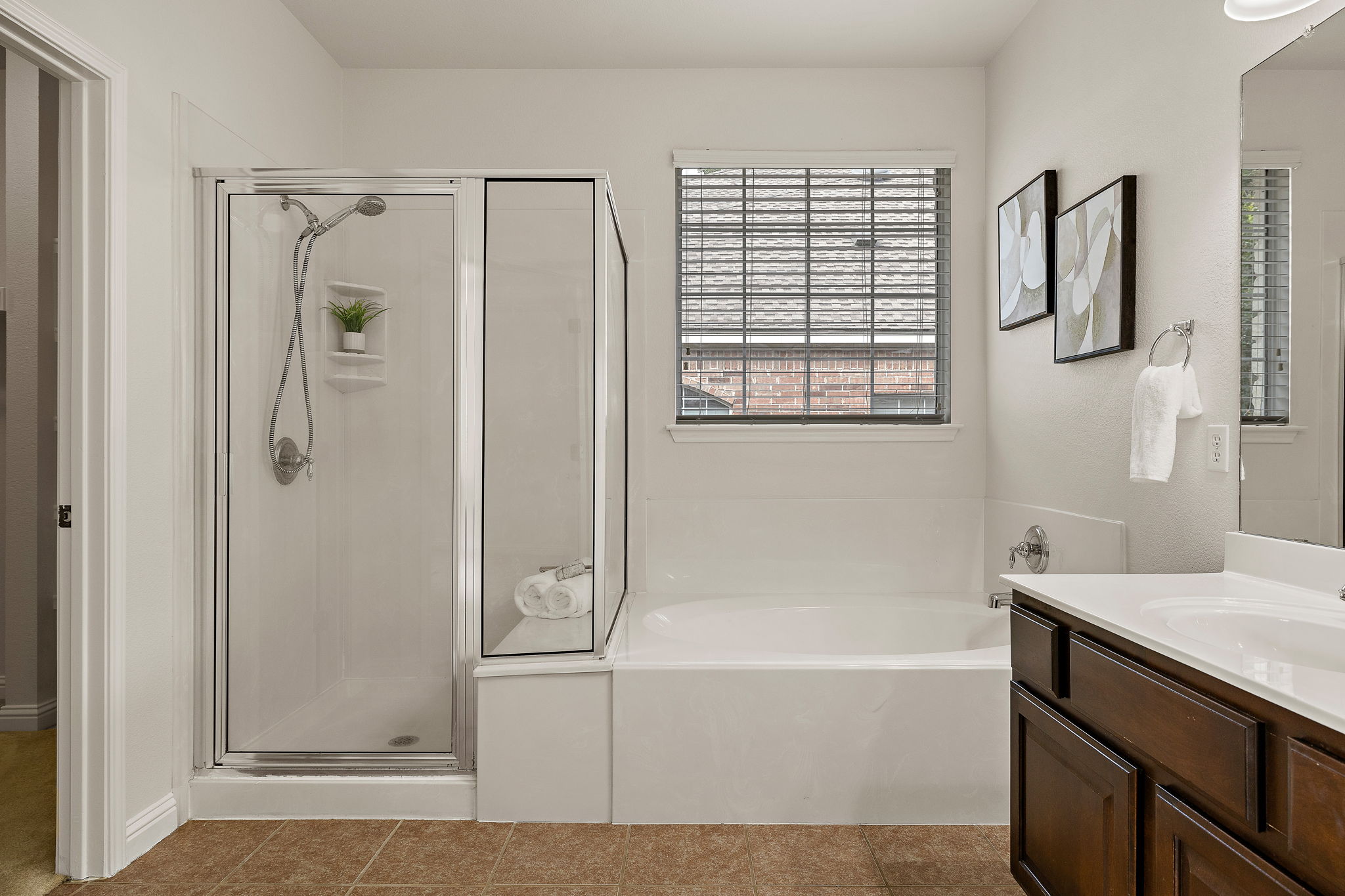 1115 Canyon Maple Road Pflugerville, TX 78660 - Photo 21 of 34 Walk-in shower and a soaking tub