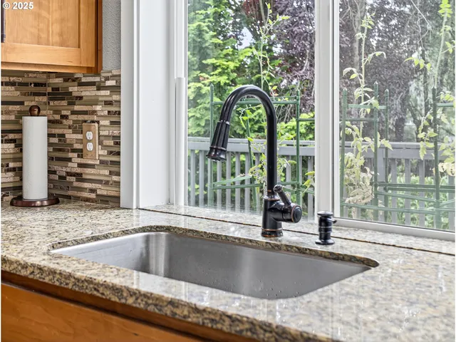 a view of a kitchen counter top space