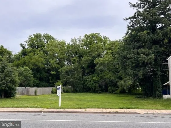 a green field with trees in the background