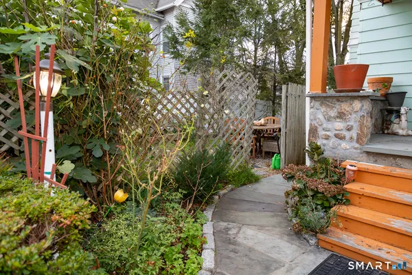 a backyard of a house with lots of green space