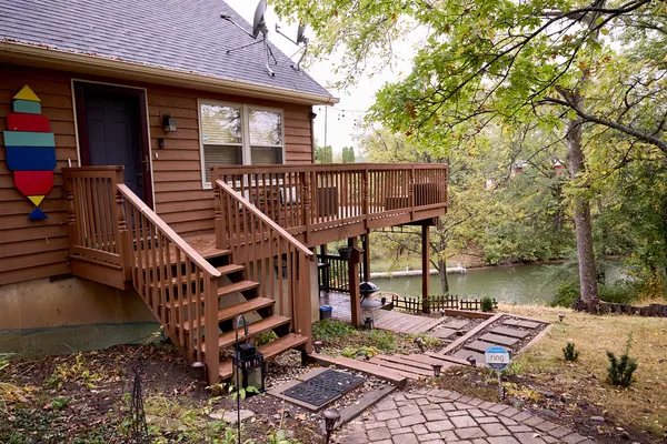 a house with trees in front of it