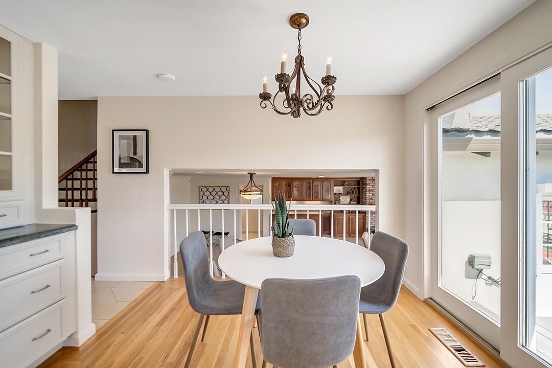 1049 Springfield Drive Millbrae, CA 94030 - Photo 16 of 51 a view of a dining room with furniture window and wooden floor