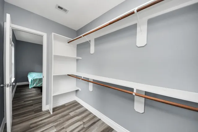 a view of a walk in closet