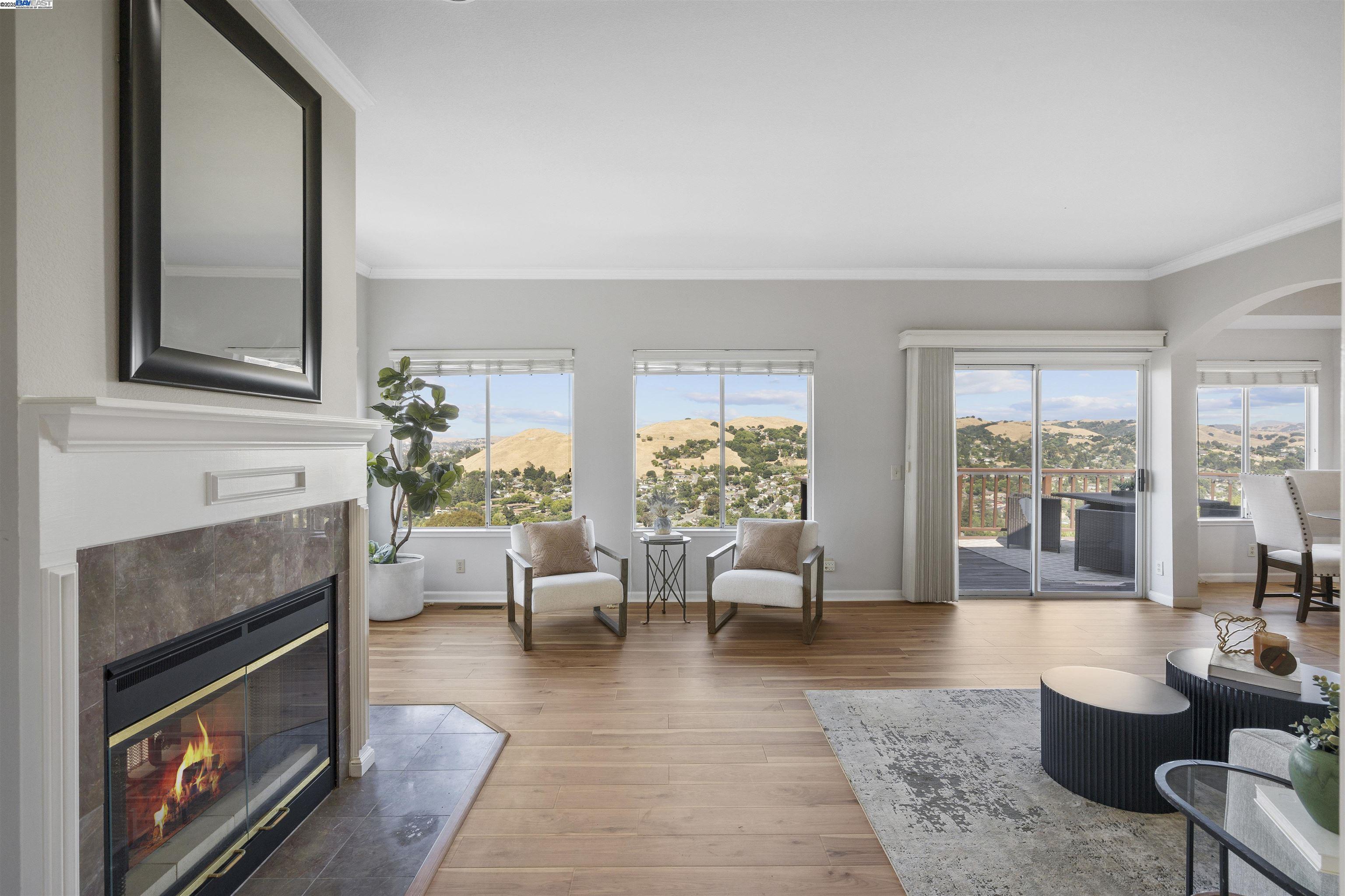12 North Rancho Court Pinole, CA 94564 - Photo 1 of 1 a living room with furniture wooden floor and a fireplace