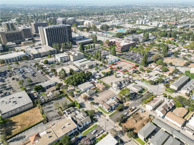 an aerial view of a city