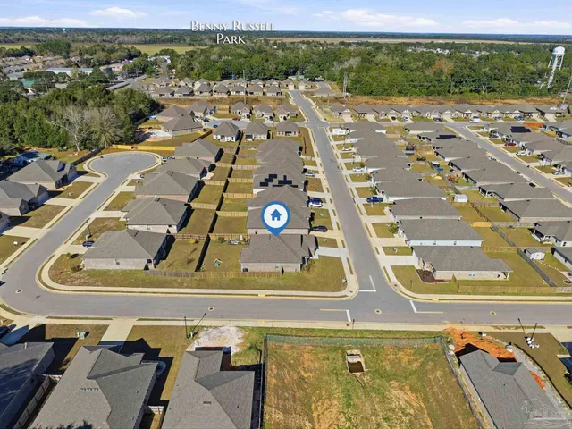 a view of swimming pool with a garden