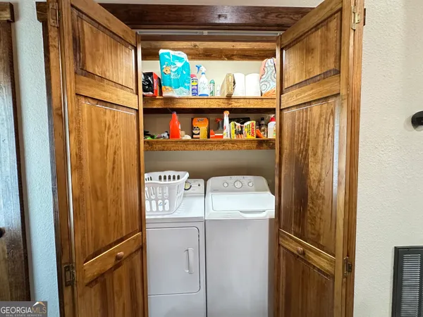 a close view of washer and dryer