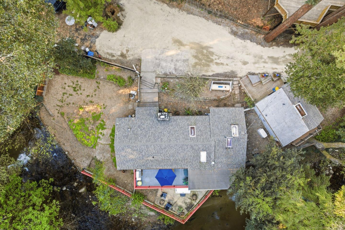 495 Primavera Road Boulder Creek, CA 95006 - Photo 24 of 36 an aerial view of a house with a yard