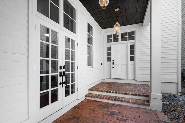 a front view of a house with a window