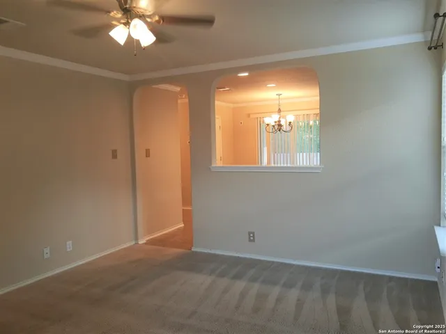 a view of a livingroom with a window