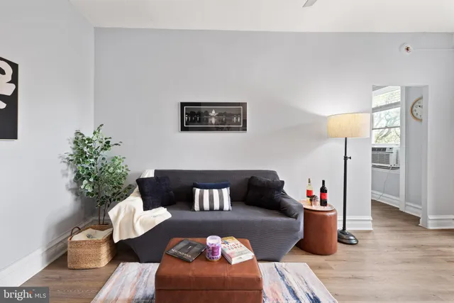 a living room with furniture and a couch