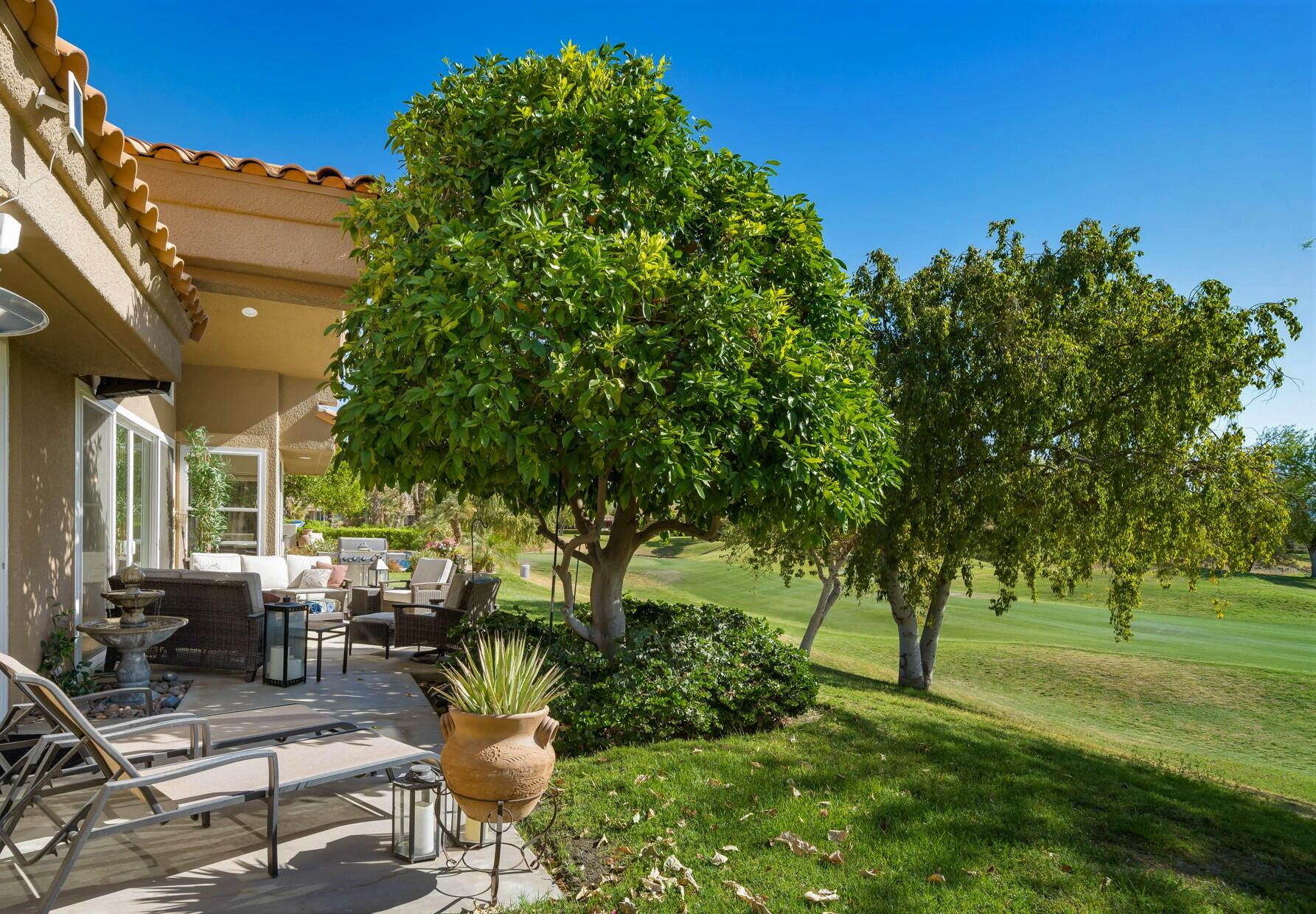 33 Colonial Drive Rancho Mirage, CA 92270 - Photo 47 of 62 a view of a chairs and tables in the backyard