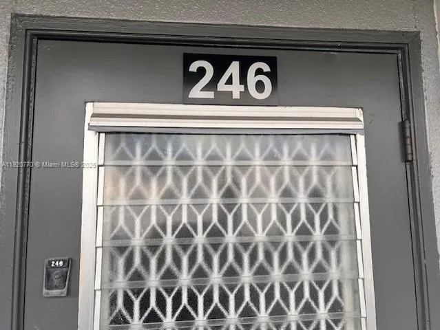 a close view of a door